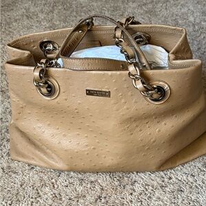 Kate Spade Ostrich-Embossed Tan Tote